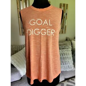 Womens Goal Digger Workout Tank Top Size Large Coral Color